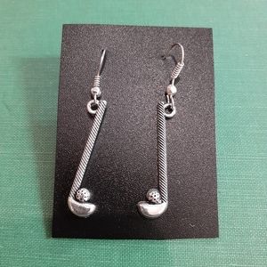 Golf club earrings